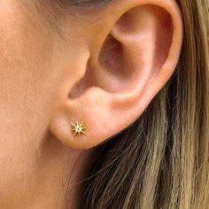 Tiny Star Earrings For Everyday, Tiny Star Earrings For Everyday Wear, Dainty Tiny Star Earrings, Earrings Cartilage, Tragus Stud, Earrings Star, Star Stud Earrings, Cartilage Stud, Birthstone Earrings