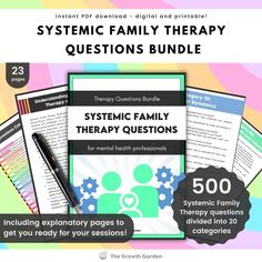 Systemic Family Therapy Questions Bundle- Attachment Patterns, Boundaries, External Stressors, Structural Organization, Power Dynamics and more!  Let's get Systemic! Step into the world of transformative therapy with our Systemic Family Therapy Questions Bundle--a dynamic arsenal crafted to elevate your practice. Explore 10 vibrant categories, each bursting with 25 carefully curated questions, designed to unravel the complexities of family dynamics. From Attachment Patterns to Cultural Influence Therapy Questions, Reflexology Foot Chart, Power Dynamics, Reflexology Chart, Reflexology Massage, Foot Reflexology, Family Therapy, Emotional Awareness, Interpersonal Relationship