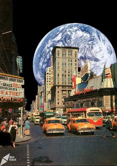 an image of the earth as seen from times square in new york city, ny