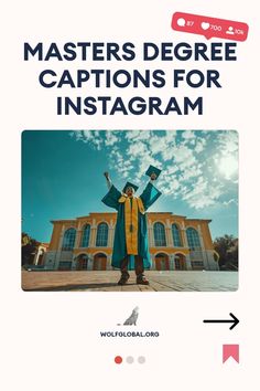 Alt text: A graduate in cap and gown jubilantly raises a diploma against a blue sky.
Illustration of a Master's degree achievement checklist with playful, empowering statements.
Promotional image featuring a woman with a laptop, advertising a free Instagram engagement pod at wolfglobal.org. Masters Degree Caption Instagram, Masters Degree Quotes Funny, Congratulations Masters Degree Quotes, Master Degree Captions, Masters Graduation Captions, Convocation Captions, Farewell Caption