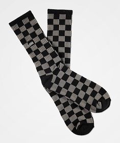 Vans Checkerboard, Closet Inspiration, Checkerboard Pattern, Designer Socks, Black Charcoal, Mens Socks, Crew Socks, Charcoal Grey, Passion For Fashion