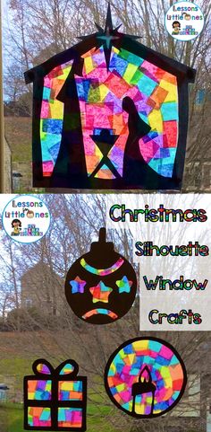 christmas silhouettes window crafts for kids to make