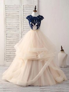 Navy Lace Champagne Tulle Ballgown Tulle Long Prom Dress, Champagne Evening Dress, Blue Champagne, Prom Dress Evening, Prom Dresses 2018, Mismatched Bridesmaid Dresses, Blue Bridesmaid Dress, Acceptance Speech, Blue Evening Dresses