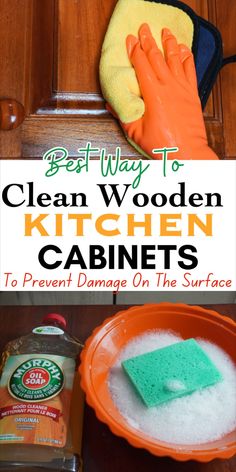 the best way to clean wooden kitchen cabinets is to prevent damage on the surface from cleaning