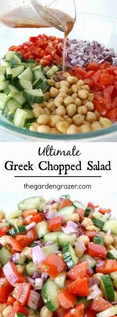 the ultimate greek chopped salad is ready to be eaten in less than 30 minutes or so