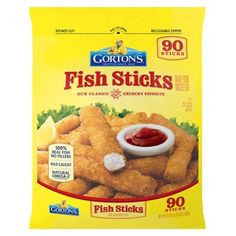 gordon's fish sticks with ketchup and mayonnaise