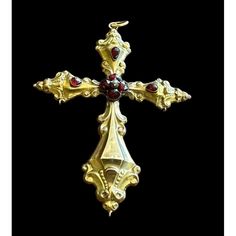 This exquisite antique Victorian Cross Pendant features a beautiful garnet and seed pearl design on a 9k gold figural ornament. The pendant is of excellent cut grade and showcases a unique style with a religious theme. The necklace length is 3 1/4 inches and the metal is of yellow gold. The pendant is unbranded, and the main stone is a garne This fine piece of vintage jewelry is perfect for women who appreciate the beauty of antique ornaments. The pendant has a Victorian era design and showcases Antique Ornaments, Antique Jewelry Necklace, Pearl Design, Cross Jewelry, Seed Pearl, Victorian Era, Antique Victorian, Necklace Length, Vintage Watches