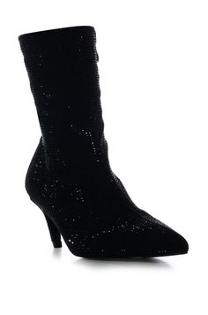 Expertly crafted with a sleek black design, these Nerola booties are adorned with sparkling crystal embellishments. The subtle stiletto heel and pointed toe provide a sophisticated touch, making these booties the perfect statement piece for any outfit. Crystal Embellishment, Sparkling Crystal, Black Design, Statement Pieces, Sleek, Stiletto Heels, Heels, Crystals, 10 Things