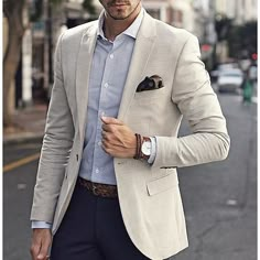 Summer Business Blazer With Buttons, Elegant Single Button Summer Blazer, Summer Formal Blazer With Buttons, Summer Formal Blazer, Summer Formal Blazer With Button Closure, Fitted Button-up Summer Blazer, Summer Fitted Button-up Blazer, Fitted Summer Blazer With Button-up, Spring Wedding Slim Fit Blazer