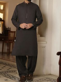 Pakistani Wear, Man Dress Design, Pakistani Shalwar, Man Dress, Semi Formal Attire, At Family, Shalwar Kameez, Grey Colour, Men's Apparel