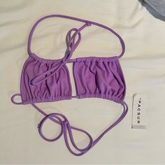 Great Condition, Never Worn Nothing Wrong With Just Never Wore It Has Tags Not Sold Online Anymore The Website Photos Are The Same Style Just Different Color Trendy Lavender Tops For Beach, Purple Halter Neck Swimwear For Spring, Casual Purple Swimwear With Triangle Top, Purple Beach Top For Summer, Purple Summer Beach Top, Summer Beach Purple Top, Purple Beachwear Tops For Summer, Purple Summer Beachwear Tops, Purple Summer Top For Beach Season