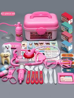 the contents of a child's dental care kit