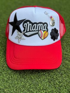 For those Moms that bleed red and yellow!Stand out in the crowd with this unique and super cute foam trucker hat! Game day is simple; wear this hat to both sports! -One size fits most; fits small to medium circumference for adults.  -SnapBack; adjustable Red Trucker Hat With Visor, Red Sporty Trucker Hat With Visor, Red Sporty Visor Trucker Hat, One Size Hip Hop Trucker Hat For Baseball Season, Red Snapback Hat For Baseball Season Game Day, Red Snapback Hat For Baseball Game Day, Red 5-panel Snapback Hat For Baseball Season, Red 5-panel Trucker Hat For Sports, Red Adjustable Sporty Trucker Hat