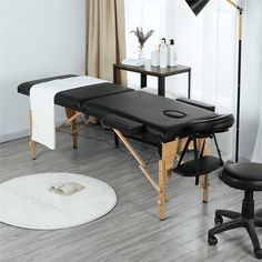 Arrives by Tue, Aug 30 Buy Topeakmart 2 Sections Folding Adjustable Massage Table Massage Bed Portable Spa Table with Headrest/Armrest/Hand Pallet Black at Walmart.com Cradle Bedding, Portable Spa, Massage Bed, Massage Tables, Bed Legs, Massage Table, Spa Room, Massage Room, Inbox Zero