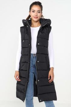 Top Seller for Ladies Girls Long Hooded Puffer Warm Padded Sleeveless Gilet Bodywarmer Zipper, Womens-jacket Gilet Outfit, Long Gilet, Hooded Gilet, Gilet Long, Coat Pocket, Body Warmer, Warm Coat, Girl Sweatshirts, Hooded Coat