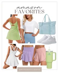 Amazon athletic favorites in fun colors that are perfect for spring and summer workouts, walking clubs, tennis, or running errands! Stylish and trendy must have athleisure outfits! Cute outfits for women to wear for working out, casual outfits or everyday outfits. What to wear to the gym for a chic look. sporty outfits | outfit ideas | trendy outfits | outfits aesthetic | cute outfits | outfit inspo | athletic outfits | athleisure outfits | athleisure outfits summer | summer aesthetic Outfit Inspo Athletic, Athleisure Outfits Casual, Cute Outfits For Women, Casual Outfits Cute, Outfit Ideas Trendy, Summer Workouts, Athleisure Outfits Summer, Outfits Everyday