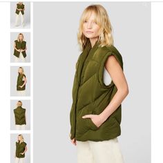 The Blank Nyc Women’s Lightweight Matcha Latte Green Puffer Vest In Size Large Is A Stylish And Functional Outerwear Piece. Here Are Some Potential Features You Might Find In A Puffer Vest By Blank Nyc: Lightweight Design: Puffer Vests Are Typically Known For Their Lightweight Construction, Providing Warmth Without Adding Bulk. Matcha Latte Green Color: The Unique Color, Described As Matcha Latte Green, Adds A Trendy And Eye-Catching Element To The Vest. Puffer Style: The Puffer Style Often Incl Versatile Sleeveless Vest For Winter, Solid Spring Vest For Layering, Solid Color Vest For Spring Layering, Green Layering Vest Outerwear, Green Vest Outerwear For Layering, Sleeveless Green Outerwear For Fall, Chic Green Sleeveless Outerwear, Winter Khaki Vest, Sleeveless Green Outerwear For Layering