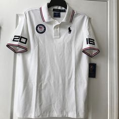 Ralph Lauren Polo Shirt New With Tags From Bloomingdales,Size L (14-16). Preppy White Cotton Polo Shirt, White Cotton Preppy Polo Shirt, White Cotton Preppy Shirt, Preppy White Cotton Shirt, White Preppy Cotton Shirt, White Cotton Preppy T-shirt, White Collared Preppy Shirt, White Preppy Collared Shirt, Polo Shirt Colors