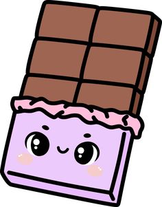 a cute cartoon chocolate bar with eyes