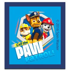 the paw patrol logo on a blue background