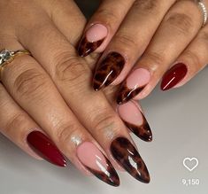 Chic Fall Nails, Fall Almond Nails, Fall Nail Art Ideas, Fall Nail Ideas, Maroon Nails, Nails Now, Basic Nails, Fall Acrylic Nails, Fall Nail Art