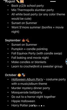 the halloween party menu is shown in this screenshote image, and it appears to be