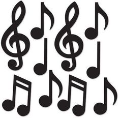 music notes are shown in black and white