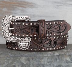 Ariat+Brown+Concho+Studded+Belt Ariat Belts, Country Belts, Ariat Women, Western Stuff, Cowgirl Belts, Country Things, Bling Belts, Country Jewelry, Western Tack