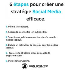 a white poster with the words social media efficace in french and english