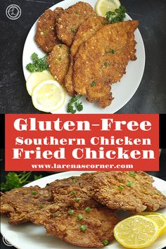 Gluten-Free Southern Chicken Fried Steak. Top a platter of steaks further away. Bottom: A platter close-up. Whole30 Fried Chicken, Gluten Free Country Fried Chicken, Gluten Free Chicken Fried Chicken, Gf Fried Chicken, Fried Chicken Gravy, Pounded Chicken, Chicken Deep Fried, Gluten Free Fried Chicken, Chicken Patty Recipes