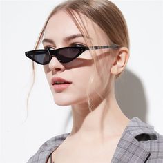 Item Type: Sunglasses Frame Material: Plastic Body Material: Plastic Lenses Material: Plastic Gender: Women Size: 14.5 x 3.2 x 14.5 cm / 5.71 x 1.26 x 5.71 inch Features: UV400, Mirror Package Includes: 1 x Pc Sunglasses Women Black, Triangle Sunglasses, Cat Eye Sunglasses Vintage, Kitten Eyes, Glass Fashion, Small Sunglasses, Vintage Sunglasses Retro, Lady Cat, Designer Brands Fashion