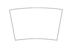 a drawing of a curved corner on a white background, with one line drawn to the side