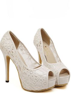 Peep Toe Lace Stiletto Pumps Summer Lace Open Toe Heels, Lace Heels With Lace Trim For Party, Summer Wedding Shoes With Lace, Summer Evening Wedding Shoes With Lace, Summer Evening Wedding Shoes In Lace, Summer Lace Wedding Shoes, Lace Heels For Summer Wedding, Elegant Heels With Lace Trim And Fitted Design, Elegant Heels With Lace Trim