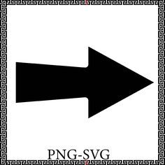 an arrow pointing to the right with greek border around it and text png - svg