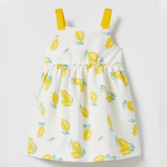 2-3 Years Zara Lemon Dress New With Tags Cute Yellow Cotton Sleeveless Dress, Cute Yellow Sleeveless Cotton Dress, Playful Cotton Dress For Playwear, Cute Cotton Sleeveless Dress For Playdate, Cotton Playtime Sundress, Playful Sleeveless Dress For Playwear, Playful Sleeveless Playwear Dress, Sleeveless Playful Dress For Playwear, Cute Zara Dresses For Playtime