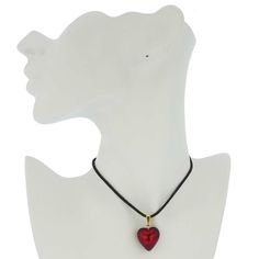 The unique beauty of Venice comes to life in this classic Murano Glass Heart Pendant. The perfect jewelry piece for everyday or a special day, this handcrafted ruby red heart pendant will make you feel elegant and stylish wherever your journey takes you. This Murano pendant also makes a wonderful gift for a special woman in your life. Measurements: The pendant measures 3/4 x 3/4 inch. It comes with an attractive velvet pouch, and the certificate of authenticity. Because each Murano Glass piece i Elegant Ruby Necklace With Heart Charm, Ruby Heart Charm Jewelry, Heart-shaped Ruby Necklace For Gift, Elegant Heart-shaped Ruby Necklace, Red Heart Pendant For Formal Occasion, Red Heart Charm Necklace For Wedding, Red Heart Jewelry For Formal Occasions, Red Heart Charm Jewelry For Anniversary, Elegant Red Heart Beads Necklace