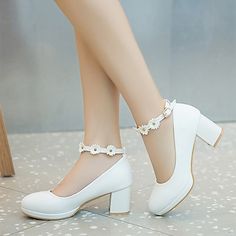 Category:Heels; Upper Materials:PU; Embellishment:Flower; Season:Spring,Summer,Fall; Gender:Girls'; Activity:Walking,Dancing; Toe Shape:Round Toe,Closed Toe; Style:Daily,Princess Shoes,Flower Girl Shoes,Lolita,Dress Shoes,Cosplay,Cosplay Lolita,Heel,New Year's; Heel Height(inch):2-3; Occasion:Birthday,Festival,Gift,New Year,Daily,Party,Wedding,Evening Party,Prom; Age Group:Little Kids(4-7ys),Big Kids(7years ); Closure Type:Buckle; Function:Breathability,Cosplay; Pattern:Solid Color; Shipping Weight:0.675; Foot Length:; Size chart date source:Provided by Supplier. Girls High Heel Shoes, Heels Flower, Girls High Heels, Sweet Flowers, Flower Girl Shoes, Ankle Strap Block Heel, Court Heels, Chunky Heel Pumps, Flower Shoes