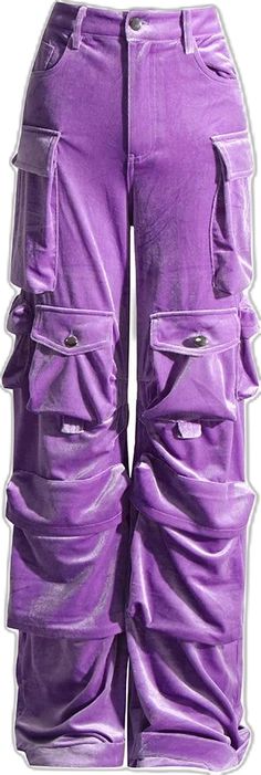 Purple Baggy Pants For Fall, Purple Wide Leg Bottoms With Cargo Pockets, Purple Wide-leg Bottoms With Cargo Pockets, Baggy Purple Bottoms For Fall, Trendy Winter Wide Leg Pants With Pockets, Trendy Purple Pants For Winter, Purple Full-length Cargo Pants, Purple Full-length Cargo Pants With Pockets, Purple High Waist Cargo Pants