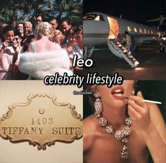 a collage of photos with the words leo celebraty lifestyte