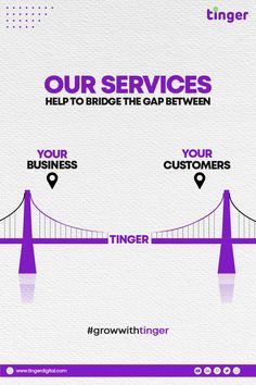 a bridge with the words, our services help to bridge the gap between your customers and your