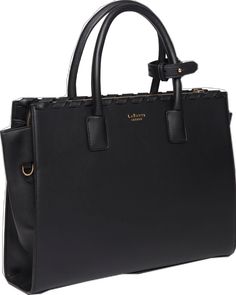 Elegant Black Laptop Bag With Detachable Strap, Black Rectangular Satchel For Work, Black Tote Briefcase For Work, Workwear Top Handle Bag With Zipper, Top Handle Bag With Zipper Closure For Work, Black Briefcase With Detachable Handle For Office, Black Laptop Bag For Office, Chic Black Laptop Bag With Detachable Strap, Elegant Satchel With Zipper Closure For Work