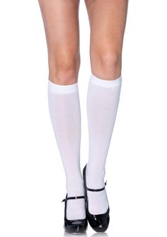 White Knee High Socks, Opaque Stockings, 160 Pounds, Knee High Stockings, Nylon Socks, Knee Highs, Leg Avenue, Winter Socks, Thigh High Stockings