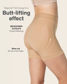 The secret to a sculpted look is here! This shaper short is made of our signature PowerSlim® firm compression fabric to sculpt your tummy and hips. It also has microfiber cutouts and specialty bands in the back for a butt-lifting effect. A microfiber inner layer offers all-day comfort. The mid-rise design of this shaper short gives you a little extra coverage for a streamlined look under clothes. The leg bands are made of our signature SmartLace®. *Runs small, please order at least 1 size up!* Fitted Shapewear With Built-in Shorts And Short Legs, Compressive Supportive Short Shapewear, Fitted Shapewear With Built-in Bra, Mid-thigh Length, Fitted Shapewear With Built-in Shorts, Fitted Shapewear With Built-in Shorts, Mid-thigh Length, Fitted Mid-thigh Shapewear With Built-in Bra, Sculpting Shapewear With Built-in Bra In Short Length, Compressive Shapewear With Contoured Waistband, Compressive Short Length Shapewear With Contoured Waistband