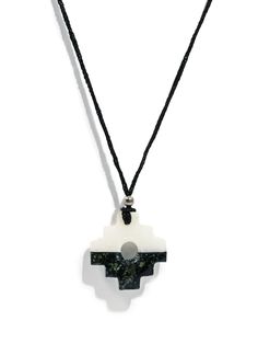 The Andean symbol of the Incan civilization, our chakana talisman necklace is created from black and white stones in a horizontal pattern. Derived from Quechua, the traditional language of the Incas, the word chakay, means to cross or to bridge, between this world and the other worlds. A chakana is a 3-stepped symmetric cross, sometimes with a hole in the center. Strung on a black cord with a silver-tone accent bead. Each item is unique and handmade in Peru. Choice of white top or black top. Symbolic Black Medallion Necklace, Traditional Black Medallion Necklace, Symbolic Black Etched Jewelry, Traditional Black Medallion Shaped Jewelry, Traditional Black Etched Jewelry, Black Etched Spiritual Jewelry, White Pendant Necklace With Inlay, Symbolic White Medallion Necklace, Black Etched Pendant Jewelry