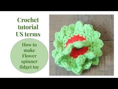 the crochet flower is made with yarn