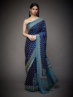 Ri.Ritu Kumar-Turquoise Ari Silk Satin Sari And Unstitched Blouse-INDIASPOPUP.COM Designer Blue Pre-draped Saree With Zari Weaving, Blue Raw Silk Saree For Eid, Blue Pre-draped Saree With Pallu For Eid, Designer Blue Silk Saree, Blue Pre-draped Saree With Zari Weaving For Designer Wear, Blue Unstitched Blouse For Eid, Blue Anarkali Pre-draped Saree In Katan Silk, Blue Chanderi Saree For Reception, Blue Raw Silk Pre-draped Saree For Reception