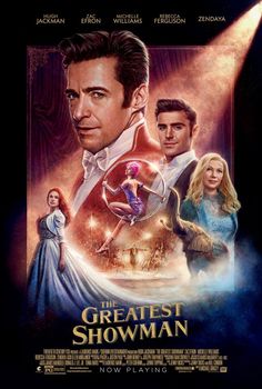 the greatest showman movie poster with an image of a man and woman in formal dress