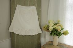 white petticoat skirt French vintage heavy cotton slip waffle texture scalloped hem 1900 by TheTextileTrunk on Etsy Vintage White Skirt With Ruffles, White Cotton Skirt For Garden Party, White Cotton Wedding Skirt, Spring Cotton Petticoat With Ruffles, White Cotton Skirt-shape Petticoat, Cotton Ruffled Skirt Petticoat, White Ruffled Skirt In Cottagecore Style, White Cotton Petticoat Skirt, Cottagecore Cotton Skirt With Ruffles