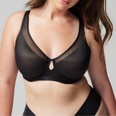 Soma Unbelievable Lift Scoop Balconette Bra Black. Unlined, Lightweight Design With A Lovely Scoop Neckline- Our Unbelievable Lift Scoop Balconette Uses Targeted Support Zones With Engineered Lift To Provide Shape And Support Without Padding. The Power Mesh Sides Are Smoothing While The Flat Satin Binding At The Neckline And Underarm Stays Sleek And Streamlined Under Clothing. Details Unlined Underwire Offers Support Without The Padding Power Mesh Wing Offers Support And Smoothing Mesh Center Fr Black Sheer Underwire Bra, Black Full Cup Stretch Bra, Black Stretch Full Cup Bra, Soma Bras, Soma Intimates, Balconette Bra, Scoop Neckline, Women's Intimates, The Row