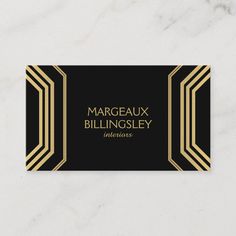 a black and gold business card with the words, margeauxx billingley